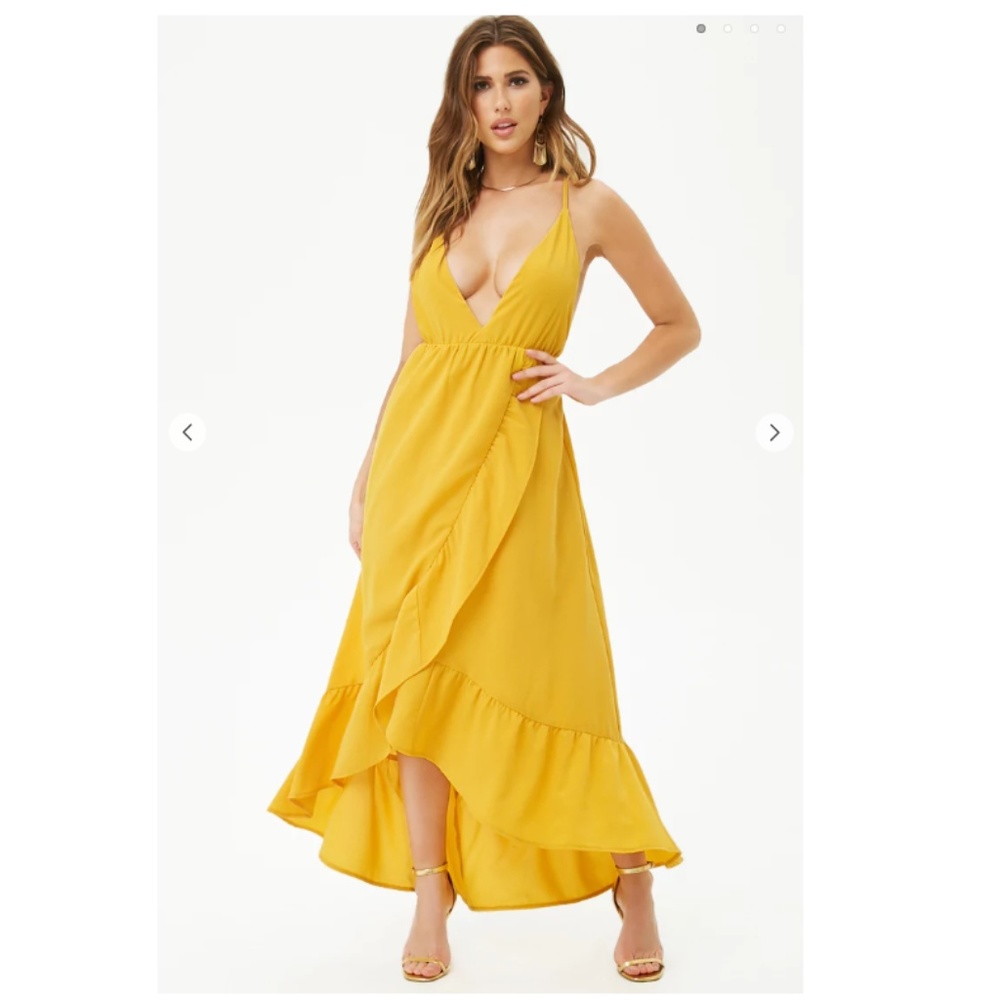 Ruffle-Trim High-Low Dress